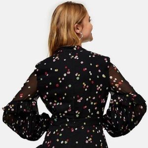 Long Sleeve black spot Dress, Size 6